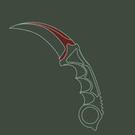Ornament #1 Minimalistic representation of a single Karambit